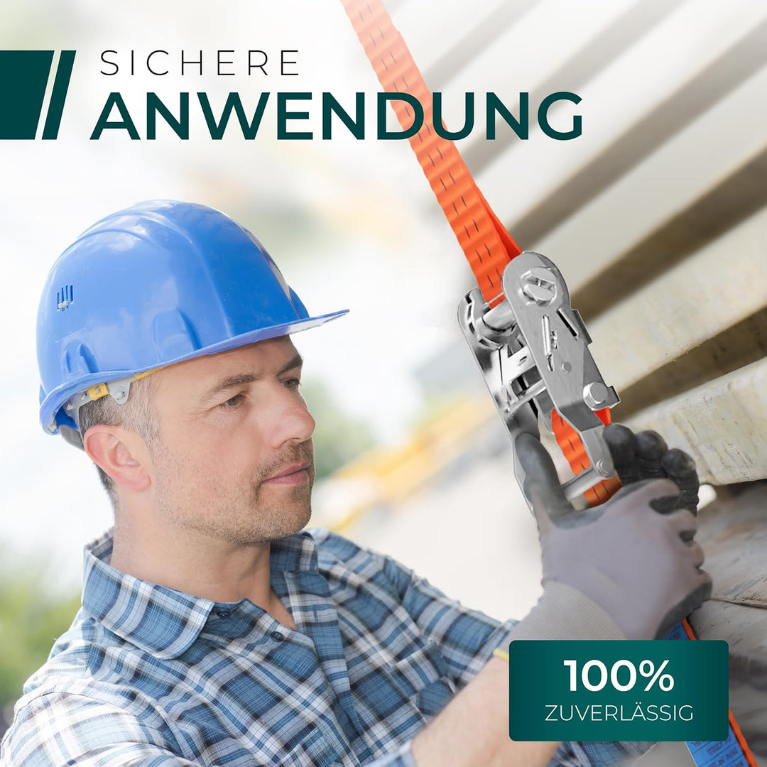 CargoVA Ratschengurte 2000kg - TÜV/GS & DIN - 2er - 10er Set/4m-10m