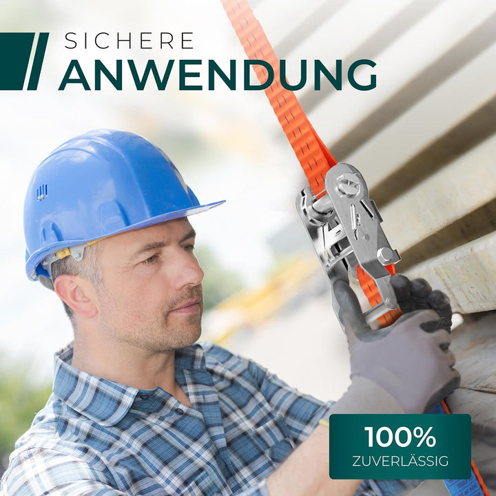 CargoVA Ratschengurte 2000kg - TÜV/GS & DIN - 2er - 10er Set/4m-10m