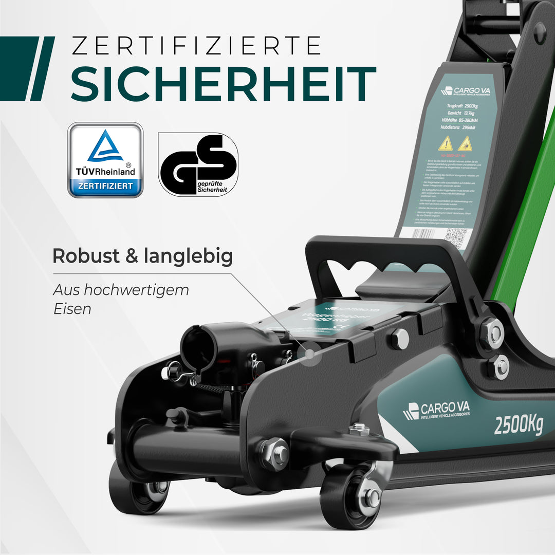 Wagenheber hydraulisch 2,5T TÜV Zertifiziert
