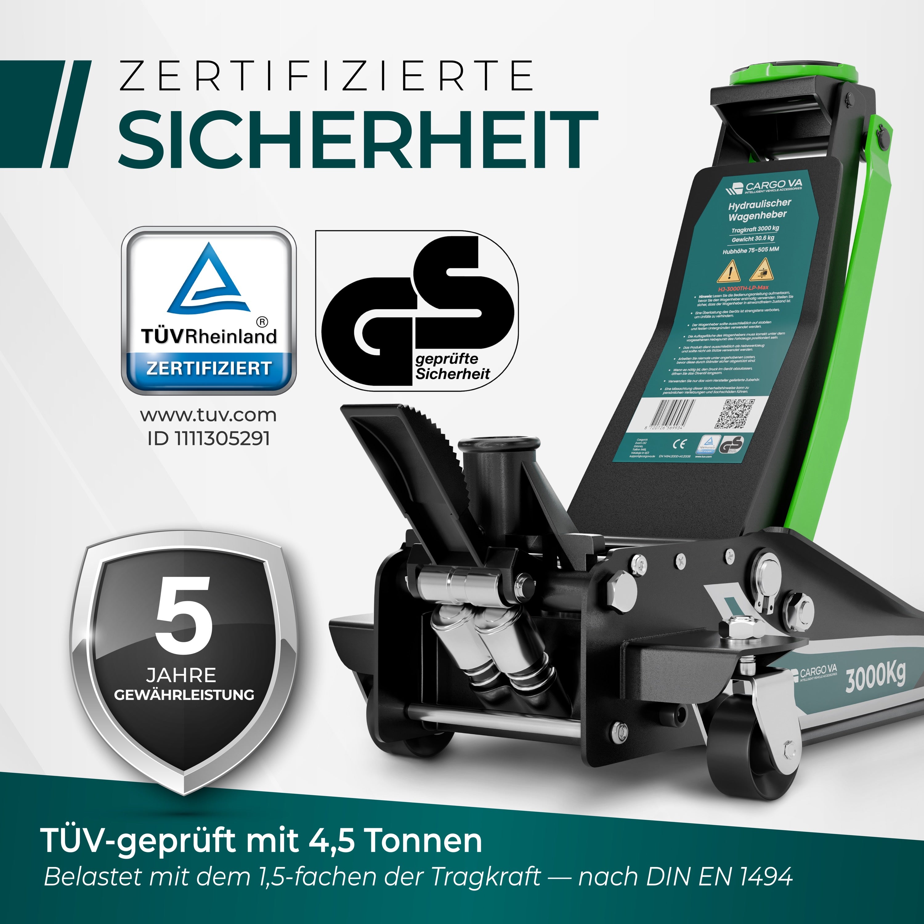 Unterstellböcke 3 Tonnen (6000 Lbs) Für Auto/SUV/MPV – Stahlkonstruktion, 9-fach Höhenverstellbar, Mit Handkurbel