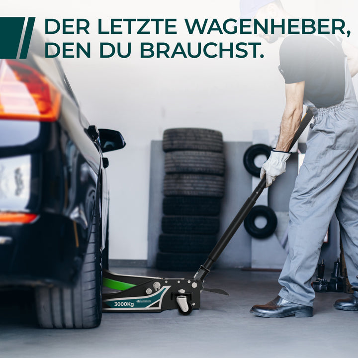 Wagenheber Hydraulisch 3T MAX - TÜV Zertifiziert 75-505 mm Hubhöhe