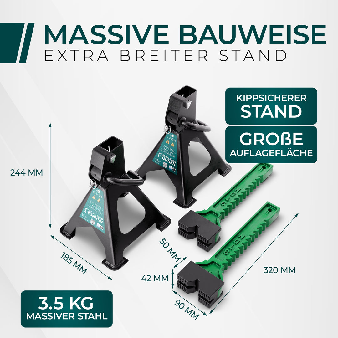 Unterstellbock 3T - TÜV Zertifiziert - 300 - 444MM [2er Set]