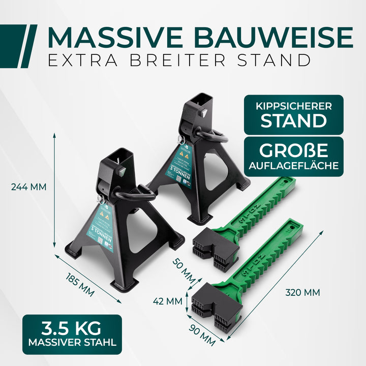 Unterstellbock 3T - TÜV Zertifiziert - 300 - 444MM [2er Set]